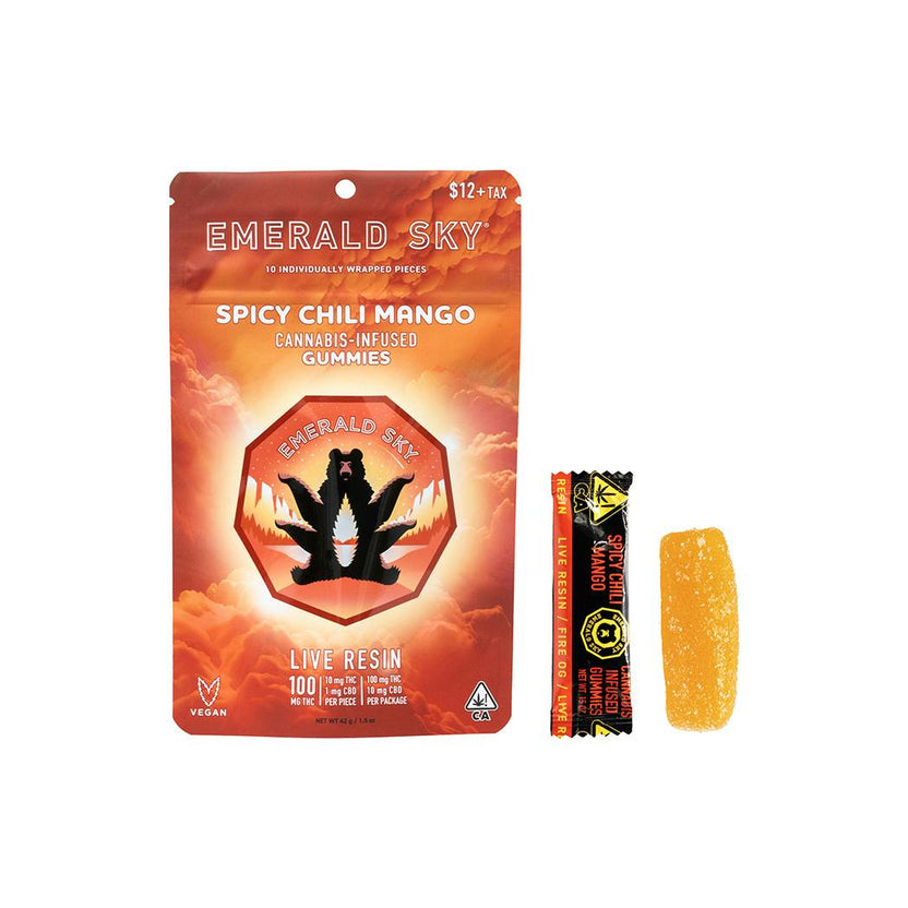 Emerald Sky Live Resin Gummies - Spicy Chili Mango 100mg