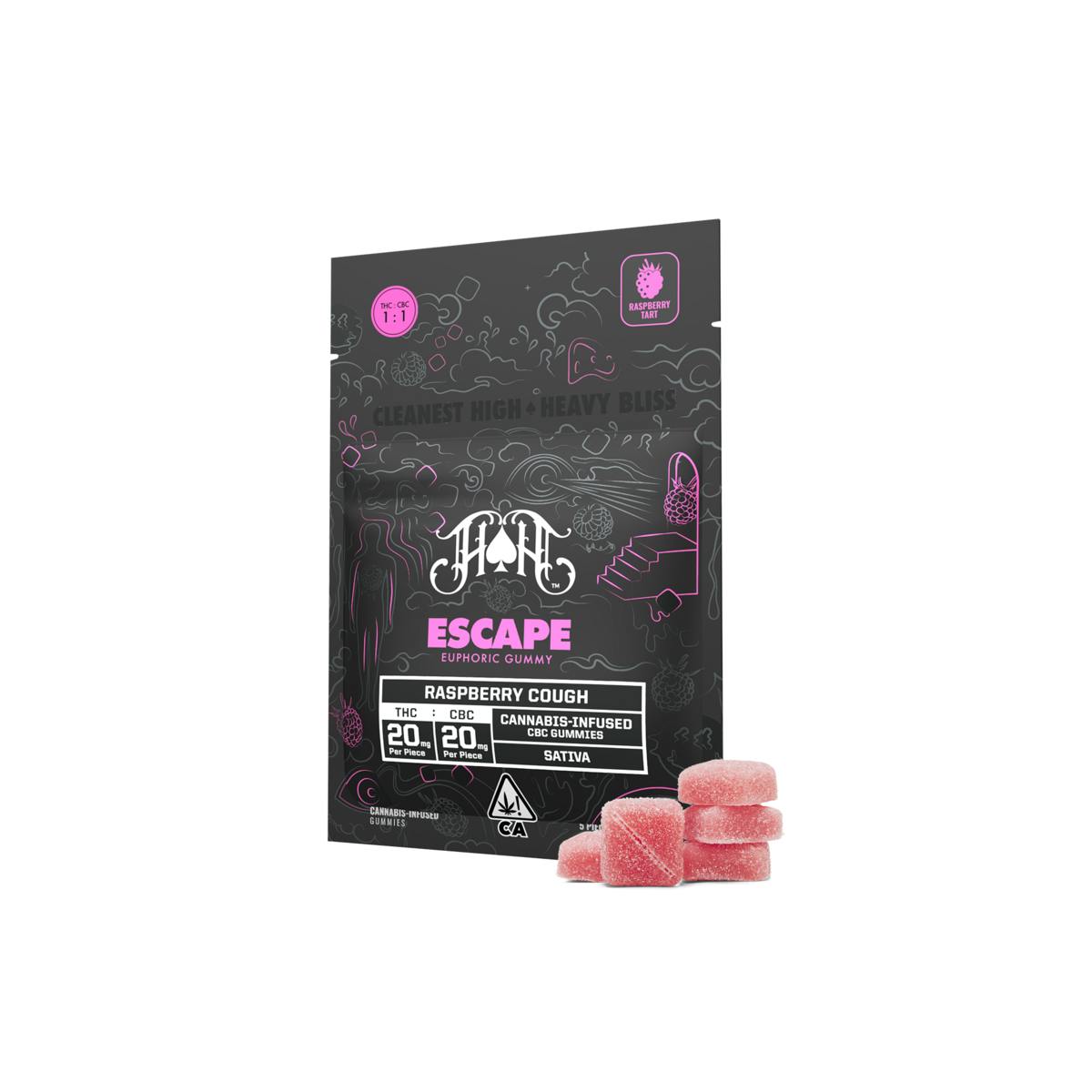 Raspberry Cough | S - Escape CBC Euphoric Gummies -100mg THC | 100mg
