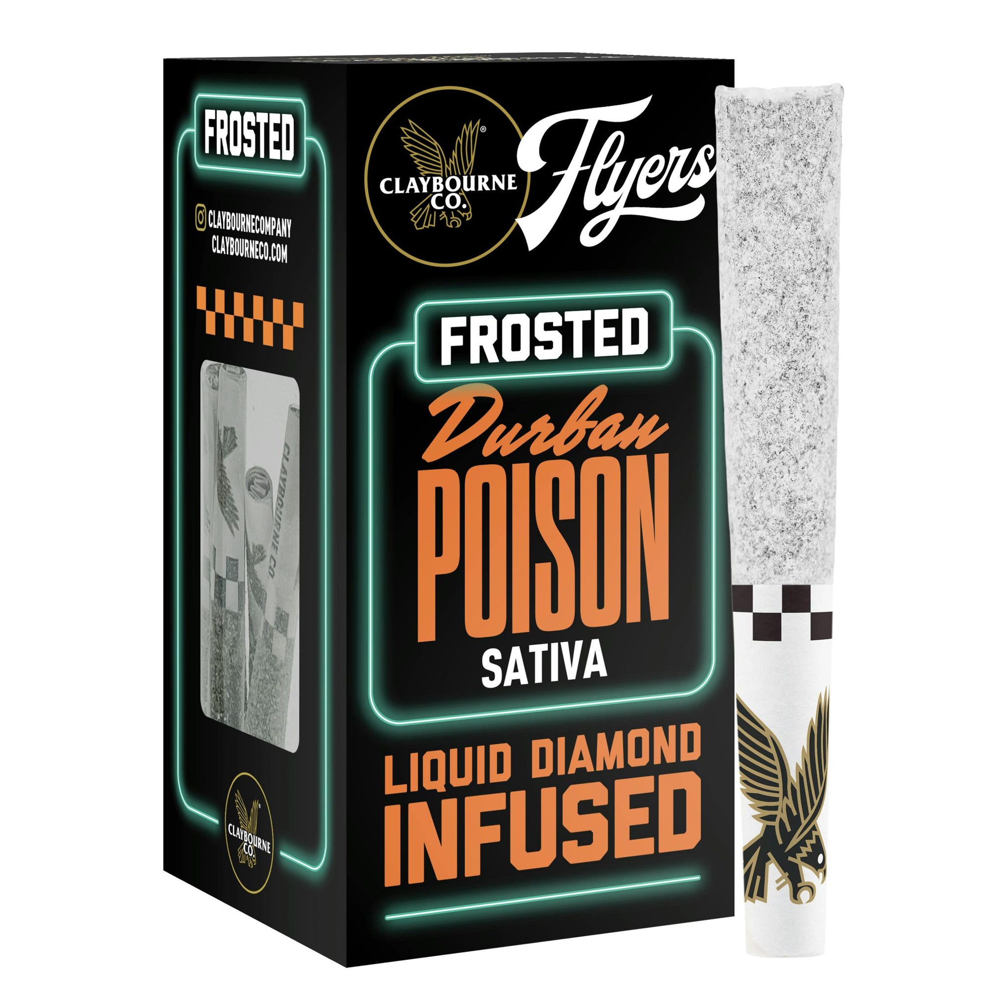 Durban Poison (2.5g) - Diamond Frosted Flyers Pre-Rolls