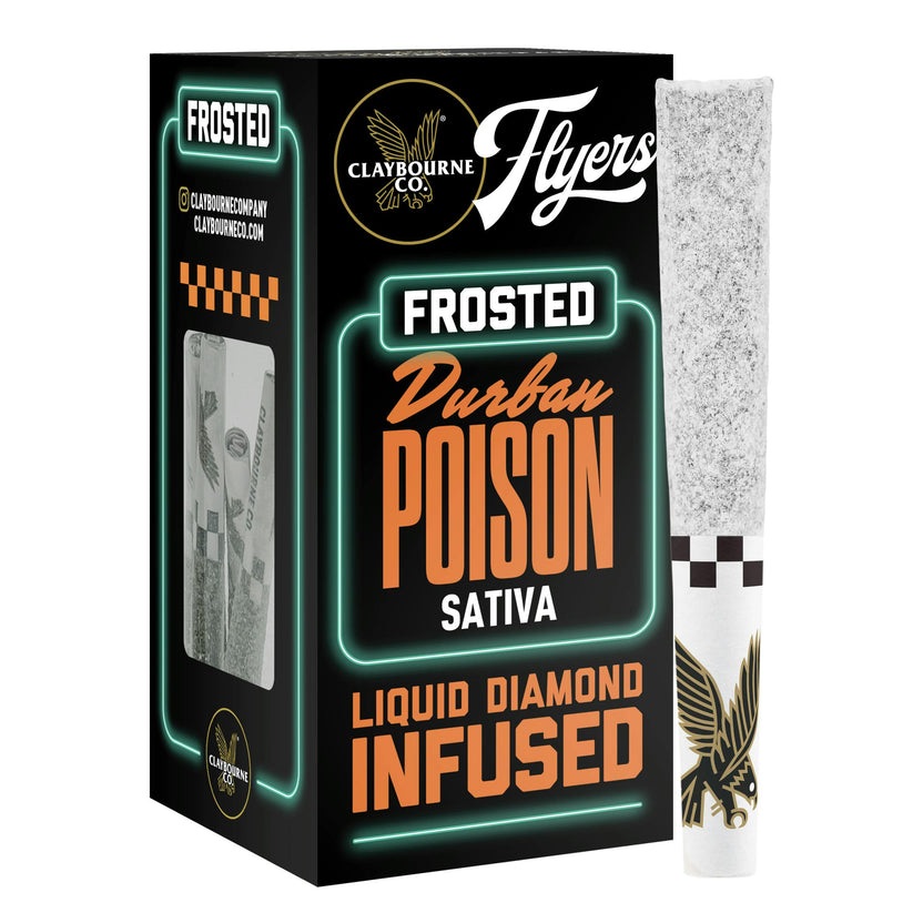 Durban Poison (2.5g) - Diamond Frosted Flyers Pre-Rolls