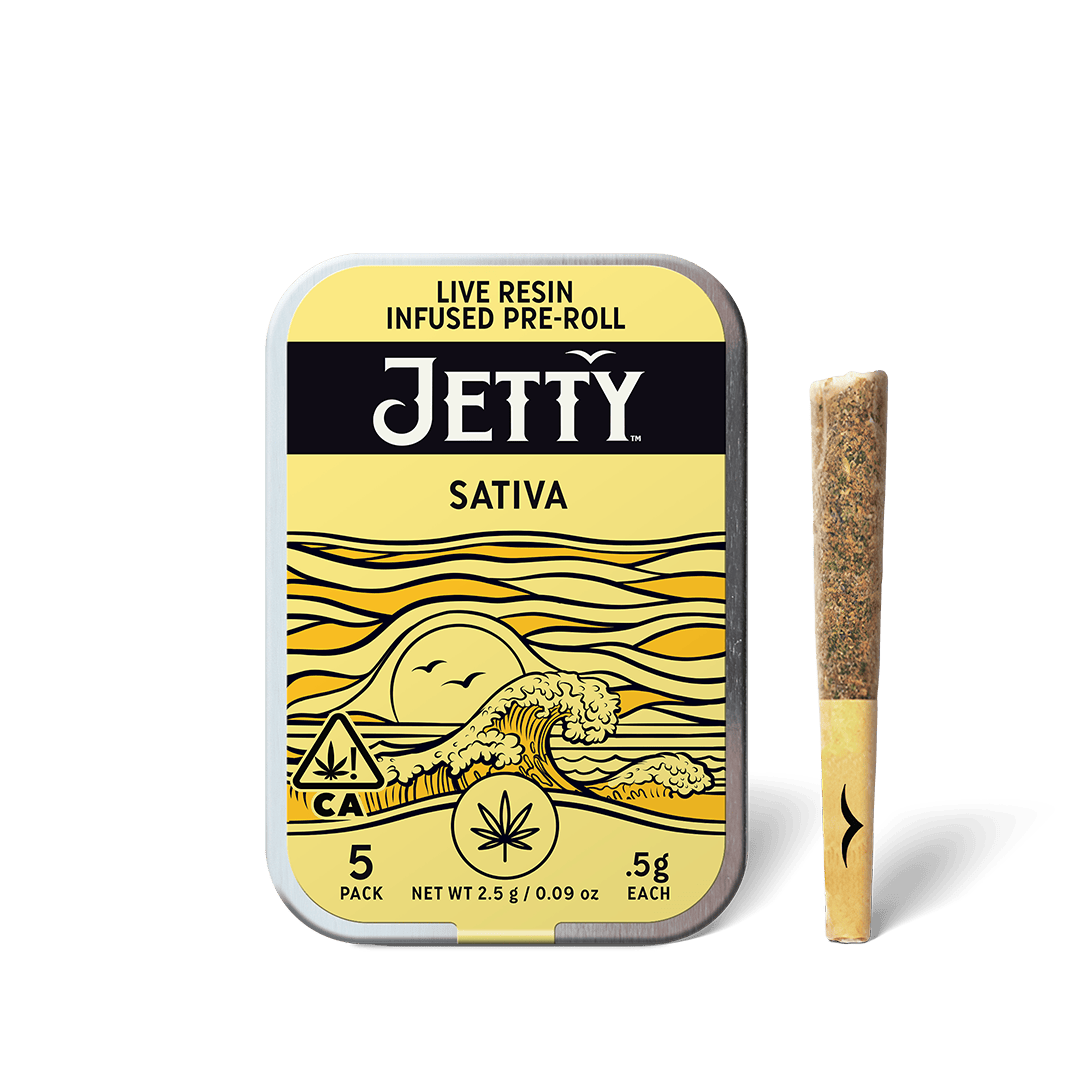Jetty Pre-Roll Live Resin Infused 5 Pack (2.5g) Amnesia Haze x Garlic Grove