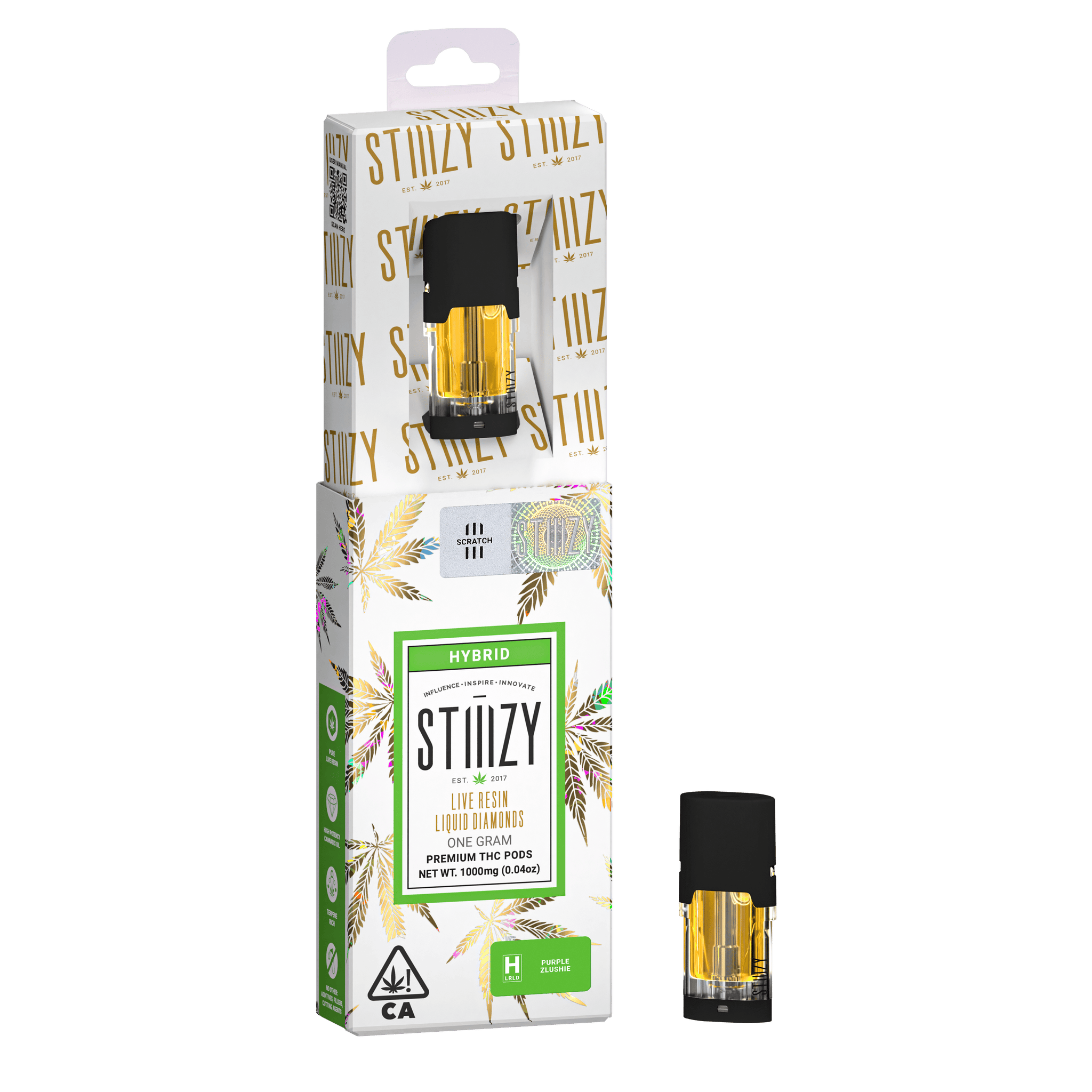 Vape Cartridge - PURPLE ZLUSHIE 1G Live Resin Liquid Diamonds Pod - STIIIZY