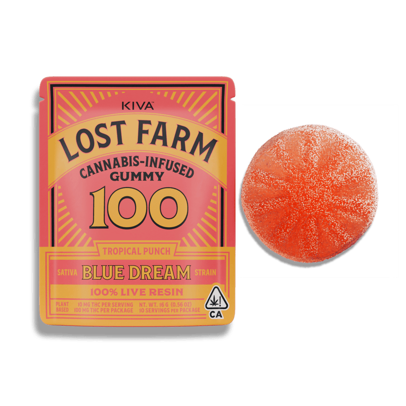 Lost Farm 100mg 1pk Tropical Punch x Blue Dream Live Resin Gummy