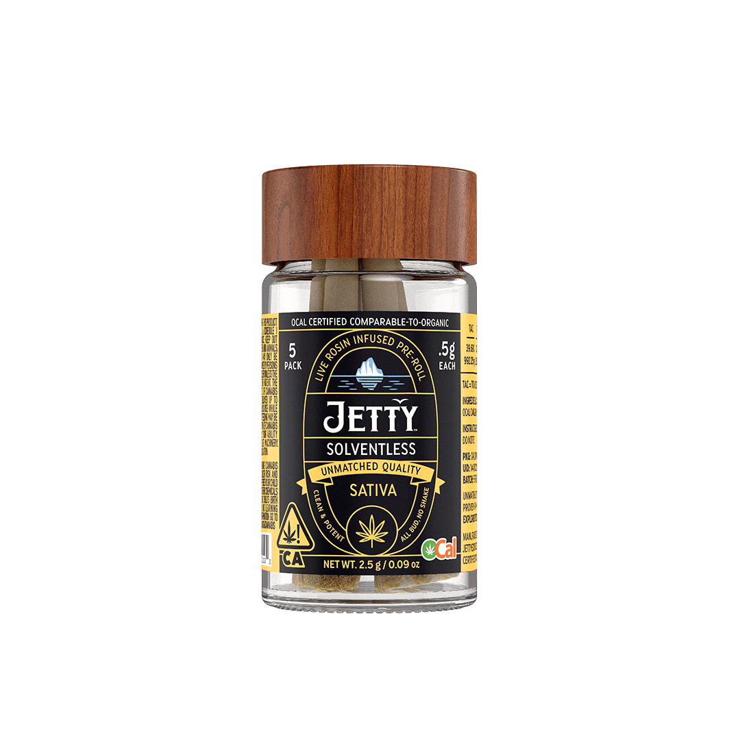 Jetty Pre-Roll OCal Live Rosin 5 Pack (2.5g) Papaya Bomb x Sour Cherry