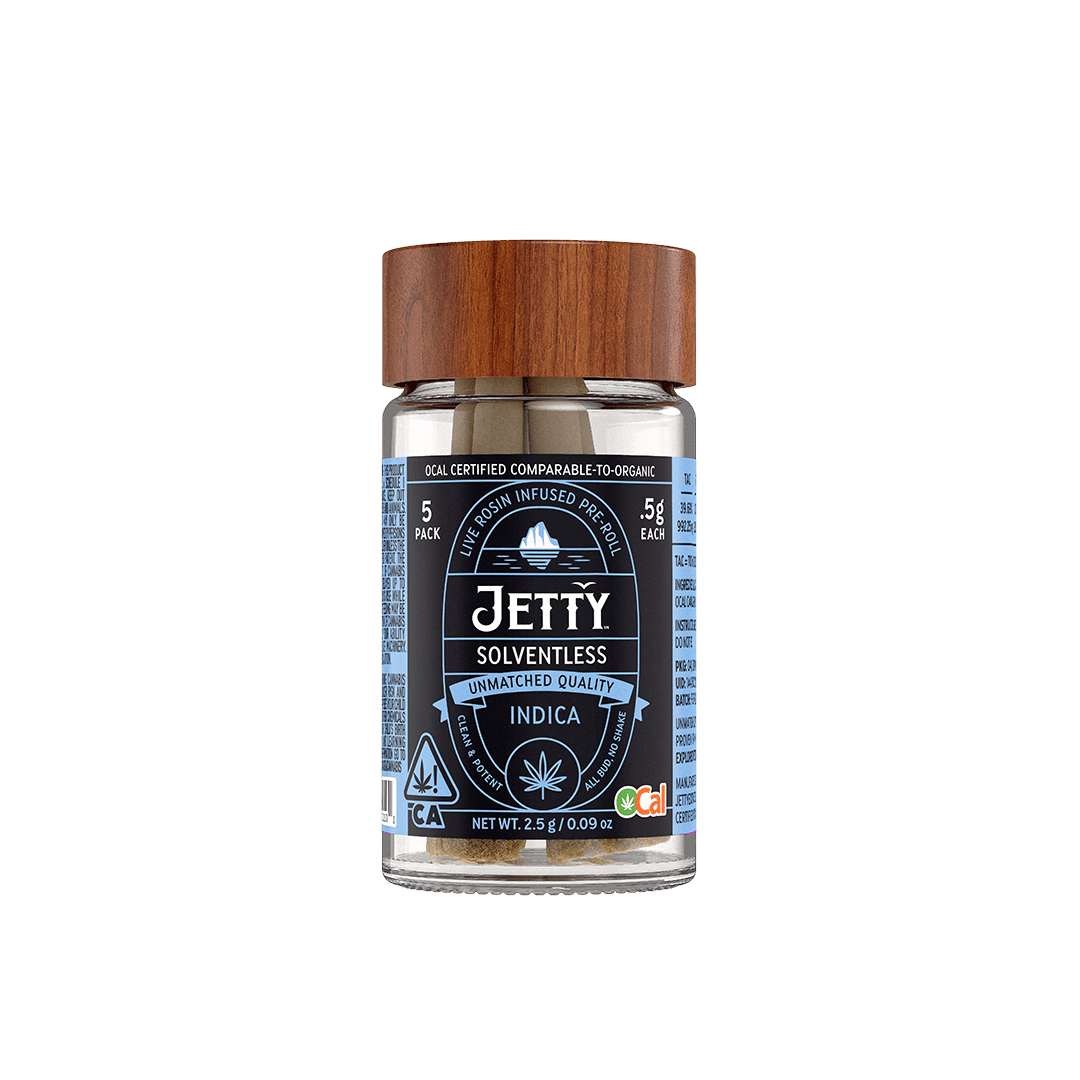 Jetty Pre-Roll OCal Live Rosin 5 Pack (2.5g) Papaya Cake x Grape Crumpets