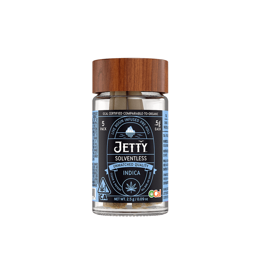 Jetty Pre-Roll OCal Live Rosin 5 Pack (2.5g) Papaya Cake x Grape Crumpets
