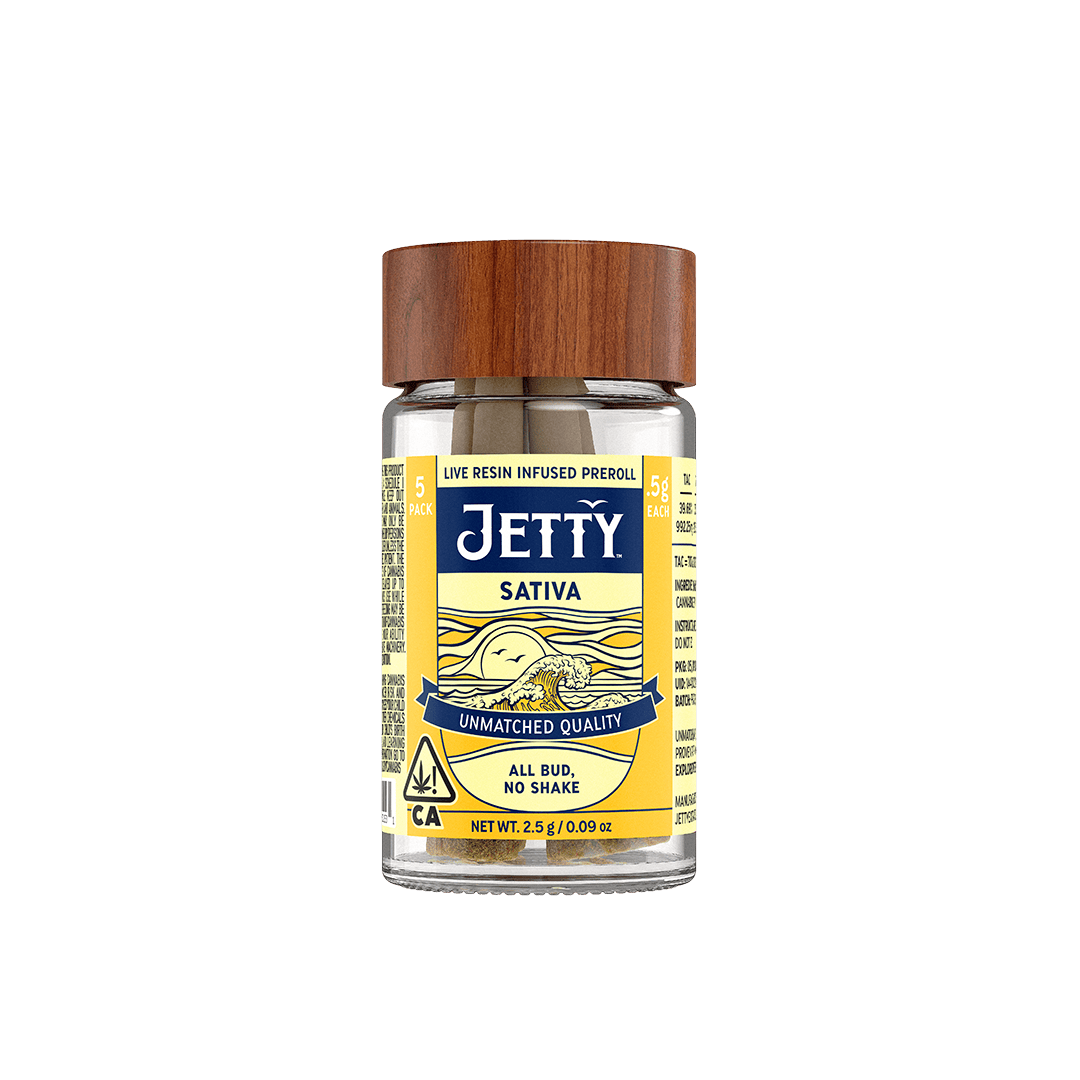 Jetty Pre-Roll Live Resin 5 Pack (2.5g) Super Lemon Haze x Garlic Sherbet