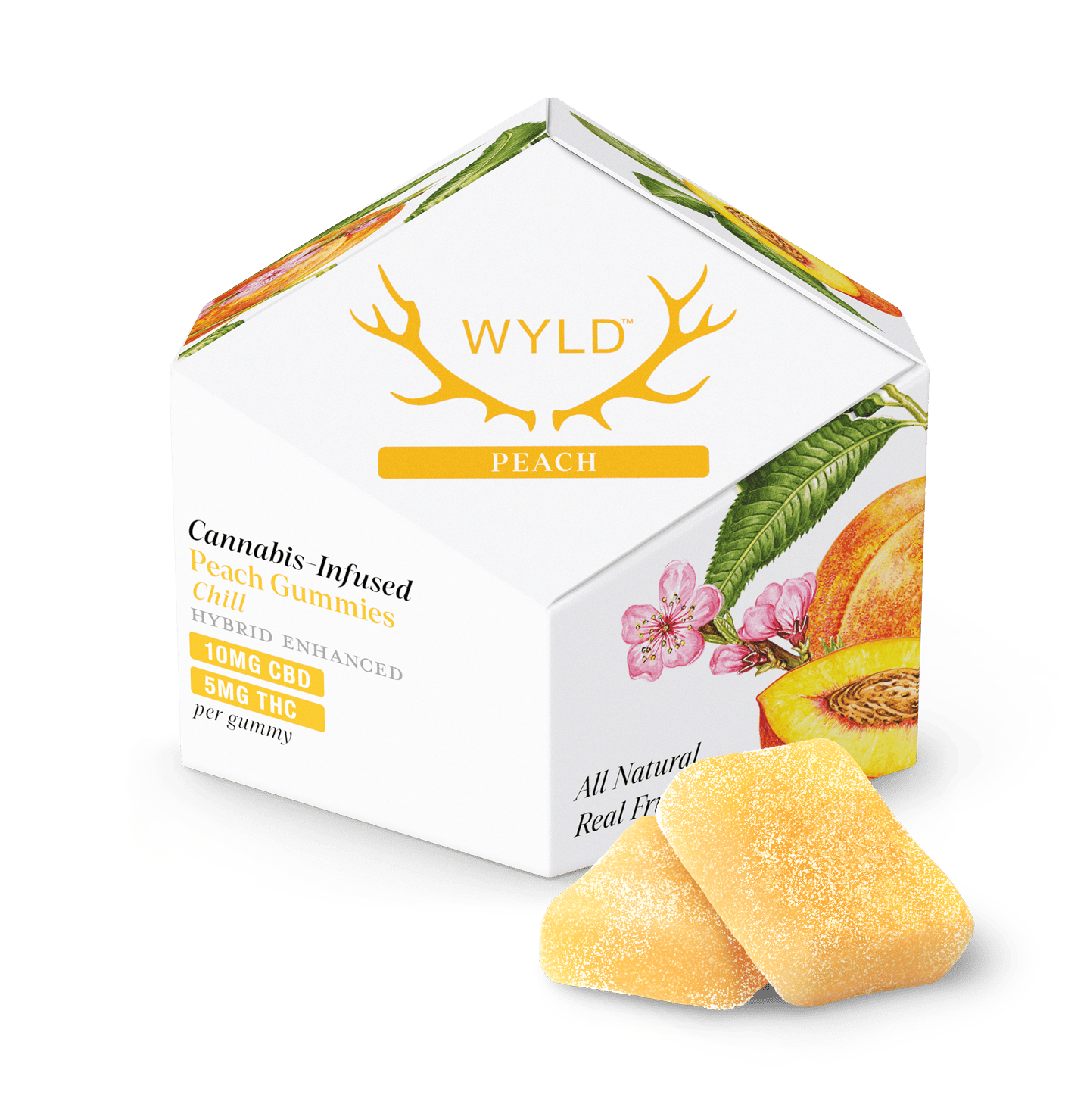 Peach 2:1 CBD + Hybrid Enhanced Gummies 100:50mg