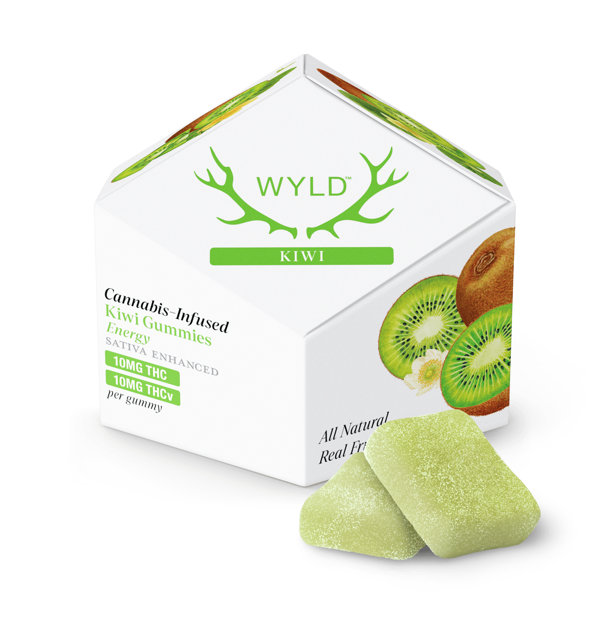 Kiwi 1:1 THCv + Sativa Enhanced Gummies | 100:100mg