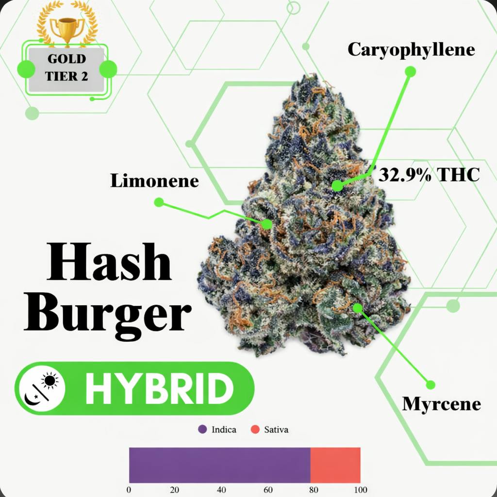 TIER 2 FLOWER -HASH BURGER - HYBRID